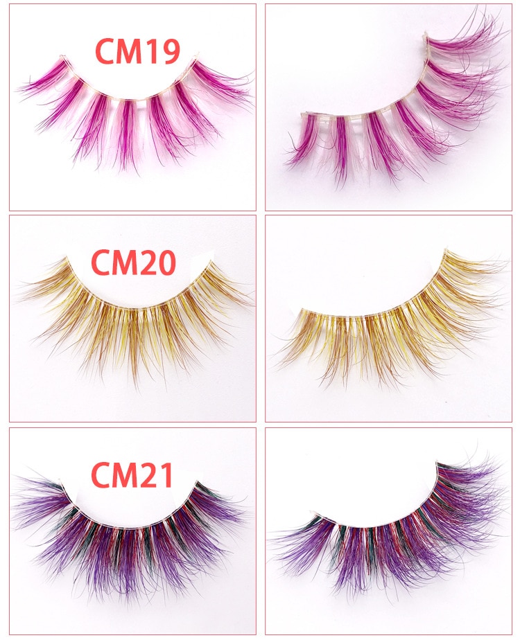 9D Colored Mink Eyelashes Pair