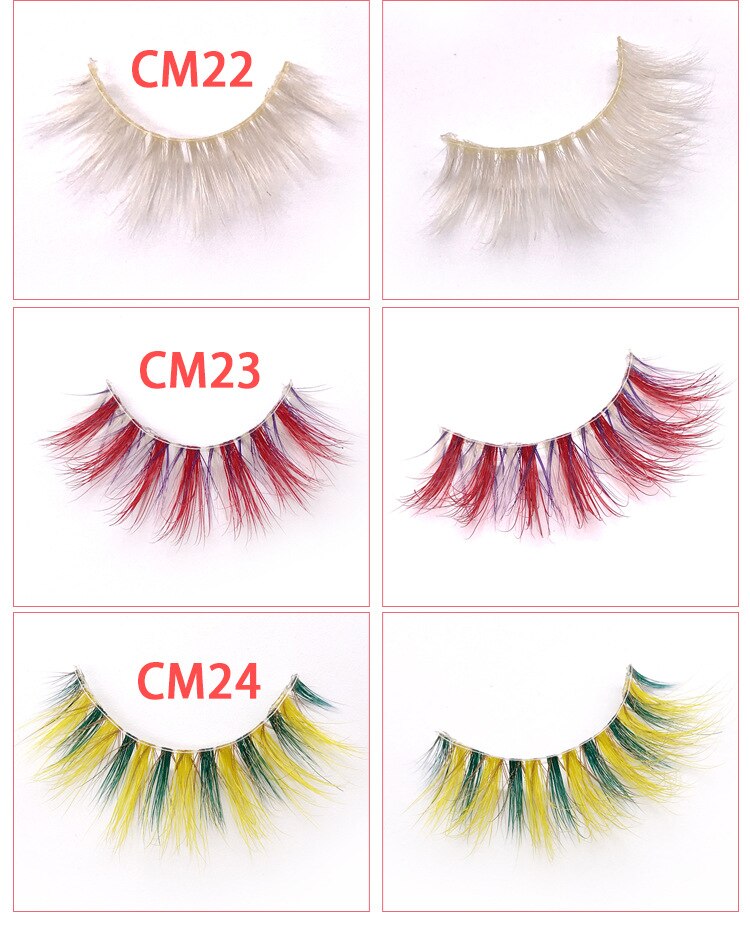 9D Colored Mink Eyelashes Pair