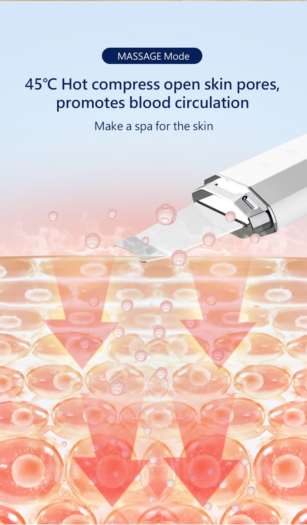 Waterproof Ultrasonic Skin Scrubber