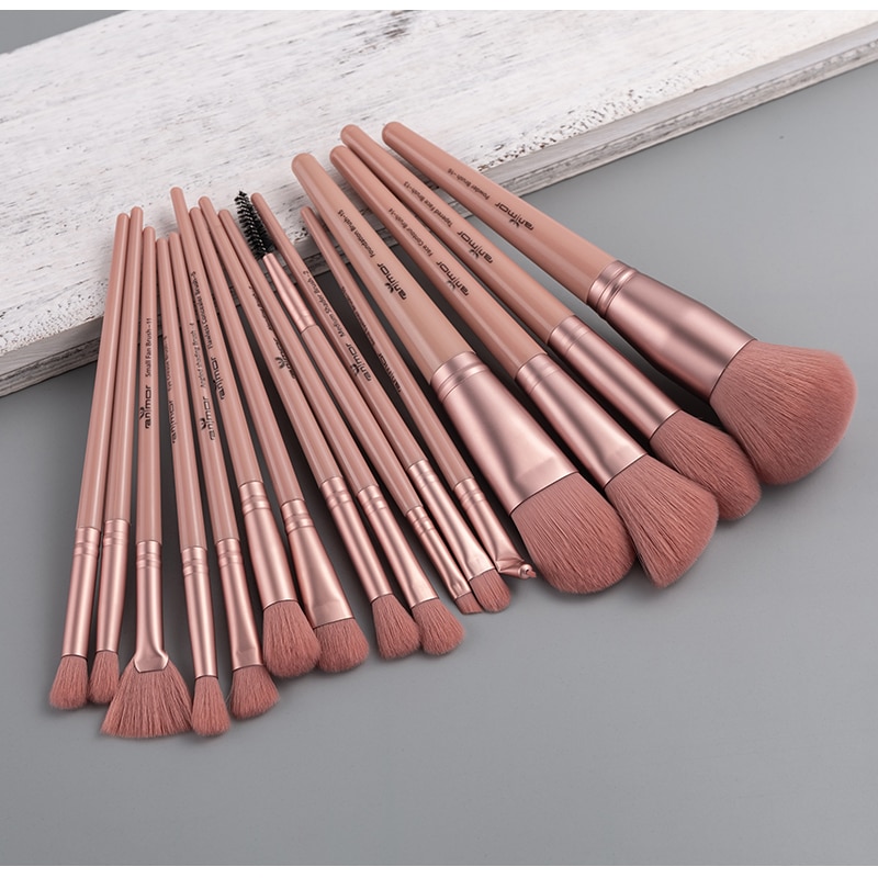 Women's Pink Colour Makeup Brush Set 12 Pcs with Bag