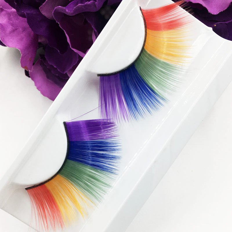 Rainbow Faux Eyelashes Pair