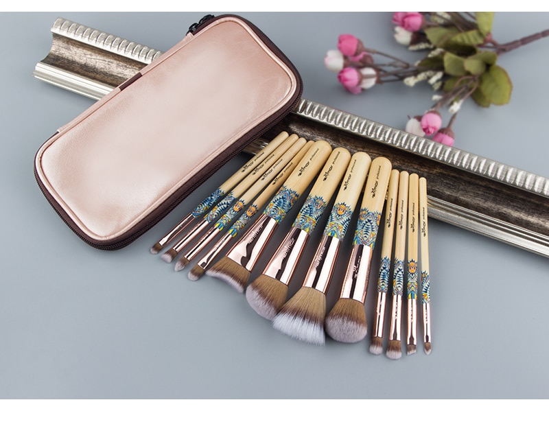 Women's Printed Makeup Brushes Set 8/12 Pcs