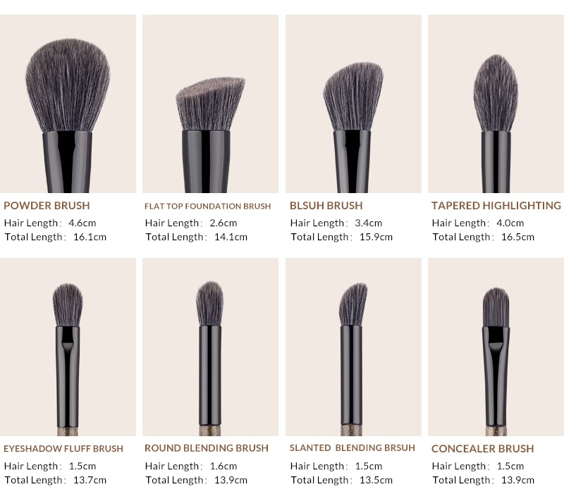 Women's Facial Makeup Brush Set with Wood Handle 15 Pcs