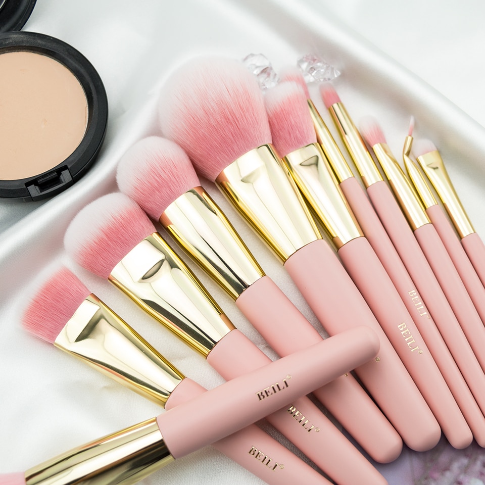 Pink Makeup Brush Set 15 Pcs