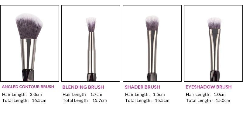 Women's Crystal Pattern Makeup Brush Set 5 Pcs